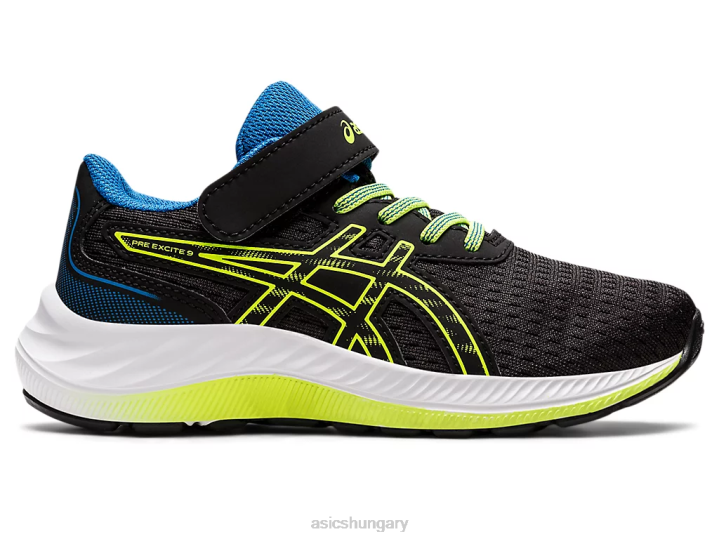 asics fekete/veszélyzöld magyarország N2T24460